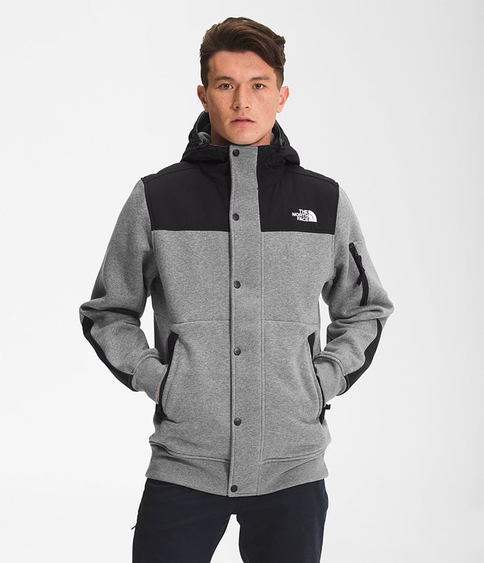 The North Face Softshell Jacket Highrail Fleece Jacket Grey/Black - Mens - Thailand CFOLZ-6798